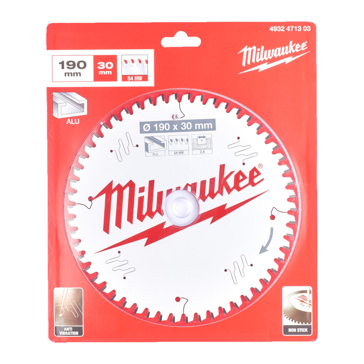 Milwaukee CSB ALU 190 X 30 X 2.4 X 54TF Circular Saw Blade
